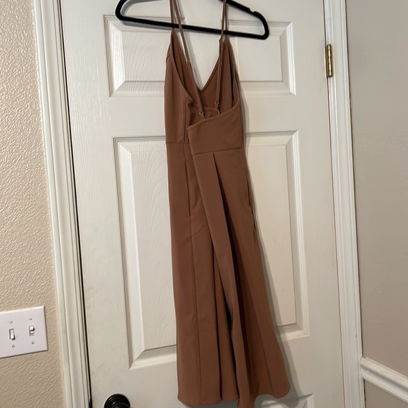 TAUPE ALINE DRESS WITH POCKETS CRISSCROSS STRAPS SIZE XL - Picture 5 of 6